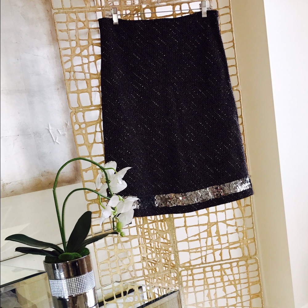 The Limited Tweed & Silver Paillettes Skirt